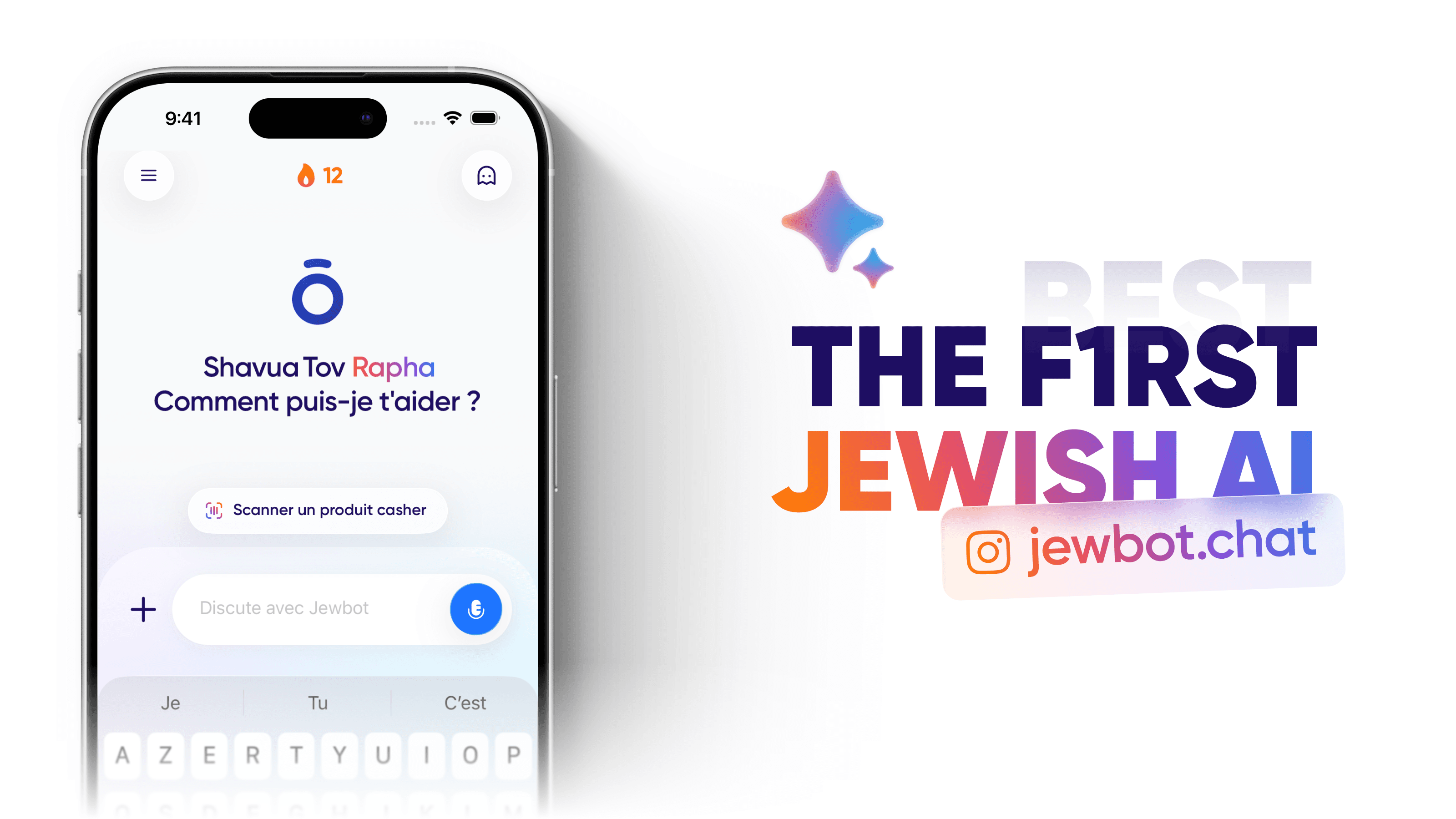 L’app Jewbot sur iPhone et le slogan « The first Jewish AI »